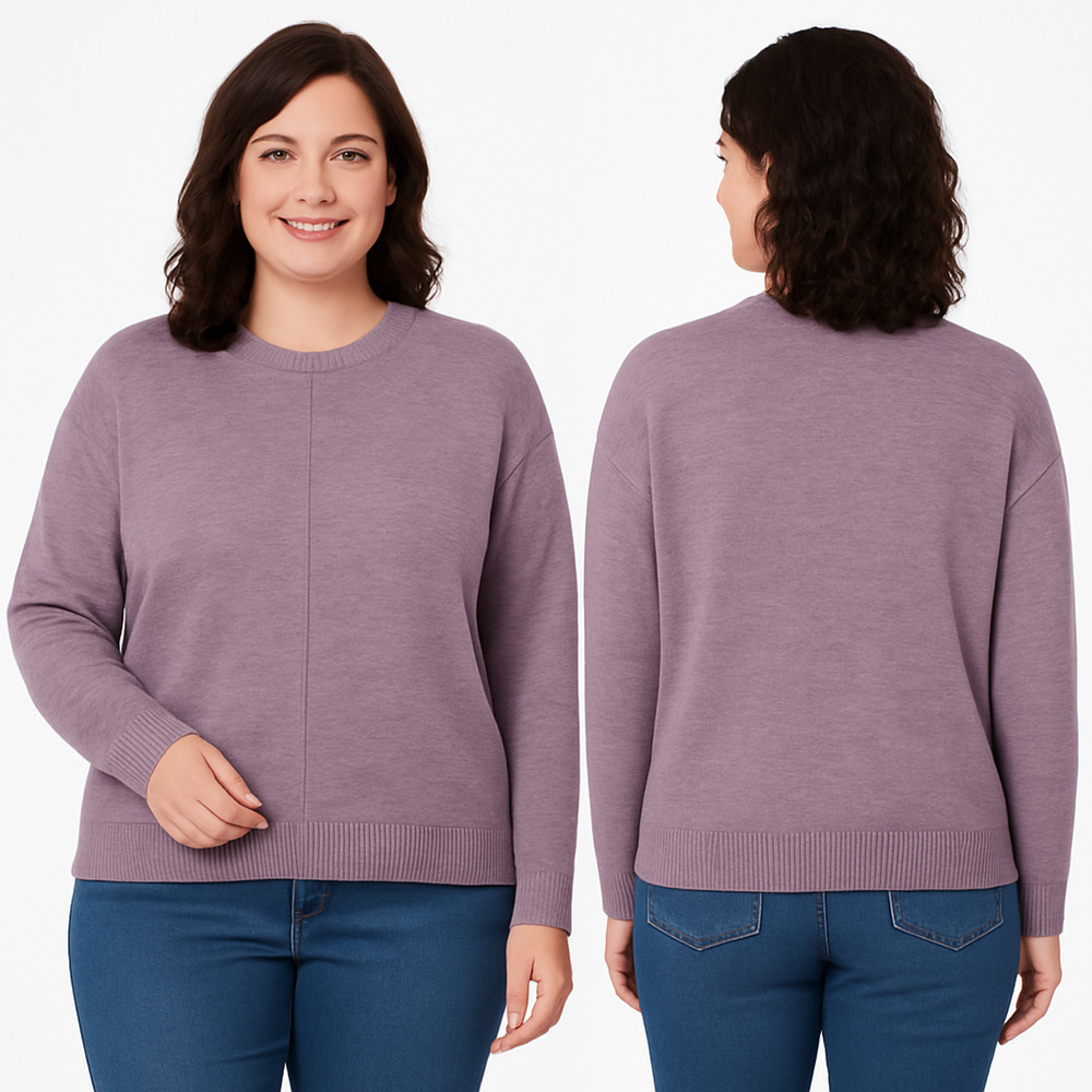 NWT Legendary Outfitters Cozy Crewneck Sweater 2X Heather Purple